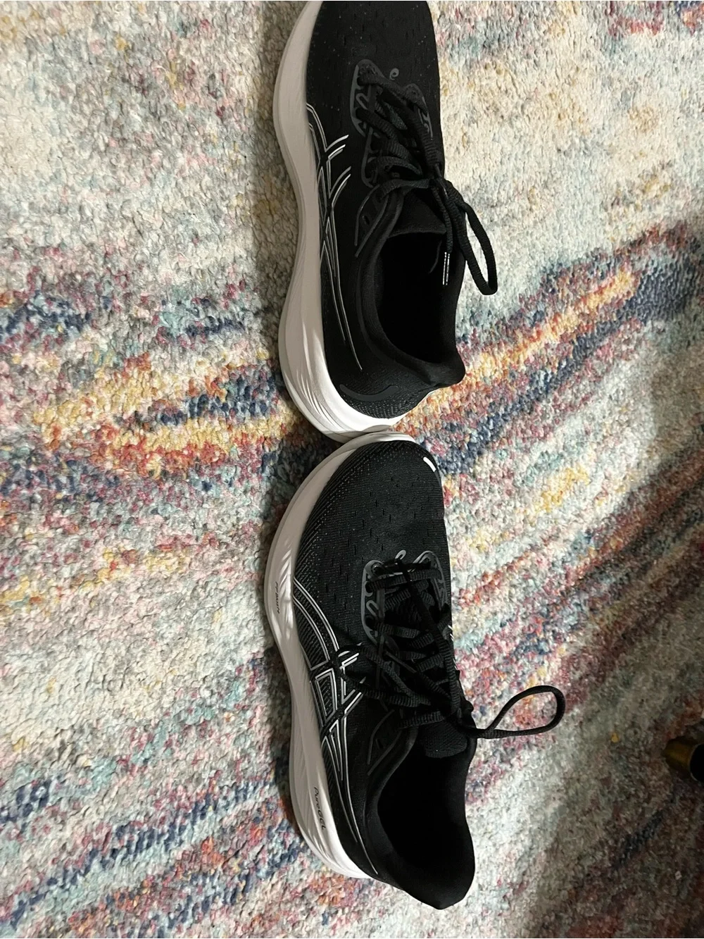 Asics Cumulus 26 Black and White Athletic Sneakers